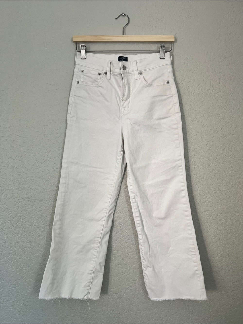 J. Crew White Wide-Leg Crop Jeans